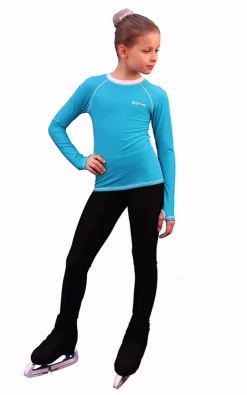 IceDress - Figure Skating Longsleeve (Turquoise With White)