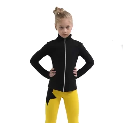 IceDress Figure Skating Outfit - Thermal - Disco Dance (Black With Yellow)