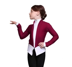 IceDress Figure Skating Jacket - Thermal - Benefit (Marsala With White And Black)