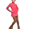IceDress Figure Skating Jacket - Thermal - Olympus (Hot Coral With Black Lamps)