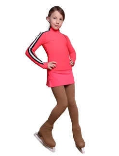 IceDress Figure Skating Jacket - Thermal - Olympus (Hot Coral With Black Lamps)