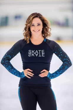 Elite Xpression - Black Shirt With Sublimated Sleeves - Blue Sparkle -Online Skating Store 0SY1vfW 13765 13562 32261.1570398125
