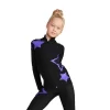 IceDress Figure Skating Outfit - Thermal - Star Sky (Black With Purple)