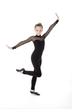 Elite Xpression - Black One Piece With Mesh Sleeves -Online Skating Store 1 xpsport1517 4 90533 94850 80617.1570364484