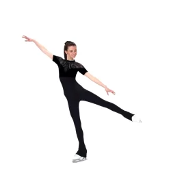 Jerry's 291 Velvet Burnout Figure Skating Catsuit - Black