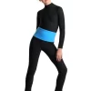 IceDress - High-Waisted Thermal Figure Skating Legging With Wide Band (Black And Blue)