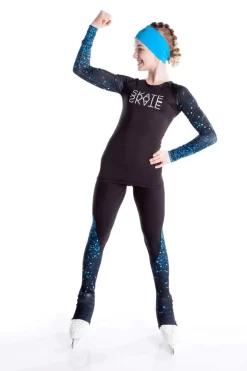 Elite Xpression - Black Shirt With Sublimated Sleeves - Blue Sparkle -Online Skating Store 11 C121 SPKBLU 3 71933 04482 28221.1573172874