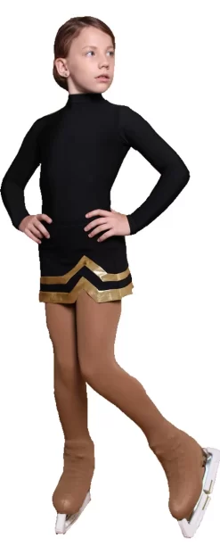 IceDress - Figure Skating Skirts - Line (Black With Gold) -Online Skating Store 121a1b6da74c 84349.1601464364