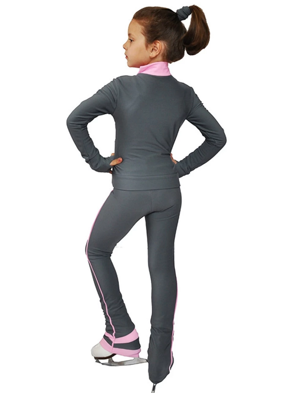 IceDress Figure Skating Thermal Pants - Rays (Light Grey And Pink) 3 IceDress Figure Skating Thermal Pants - Rays (Light Grey And Pink) - Image 3