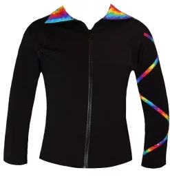 Criss Cross Poly/Spandex Spectrum Gold Ice Skating Jacket XJ721