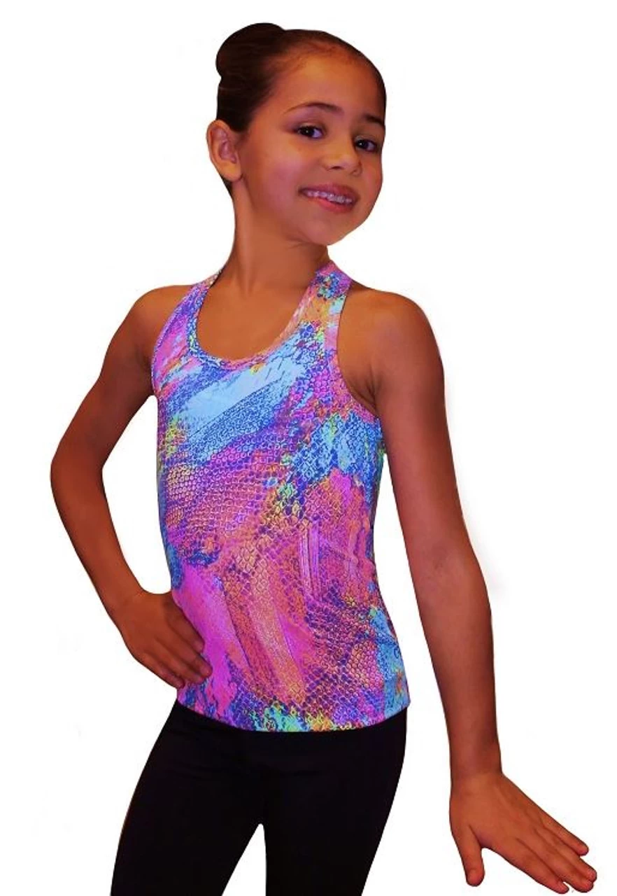 Ice Skating Tank Top - Neon Lights 1 Ice Skating Tank Top - Neon Lights
