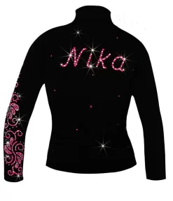 Personalized Ice Skating Jacket With Pink "Neon Swirls" Applique (Final Sale)