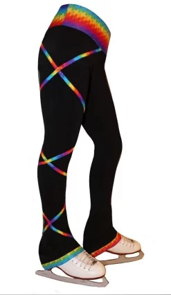 Criss Cross Poly/Spandex Spectrum Gold Ice Skating Pants XP343