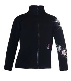 Ice Skating Jacket With "Spiral Stars" Rhinestones Design
