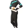 IceDress - Figure Skating Training Overalls - Quad (Dark Grey, Mint And White)