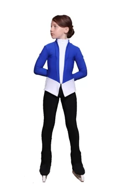 IceDress Figure Skating Outfit - Thermal - Benefit (Cornflower Blue With White And Black)
