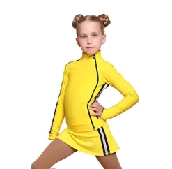 IceDress Figure Skating Skirt - Thermal - Olympus (Yellow With Black Lamps)