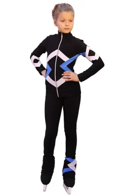 IceDress Figure Skating Outfit - Thermal - Bauer (Black, Blue And White)