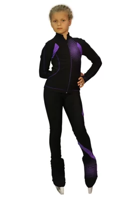 IceDress Figure Skating Thermal Jacket -Euler (15% OFF, Size CXL, Black And Purple)
