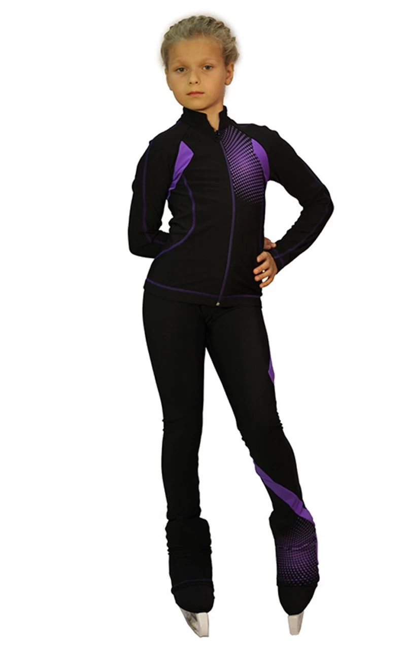 IceDress Figure Skating Thermal Jacket -Euler (Black And Purple) 1 IceDress Figure Skating Thermal Jacket -Euler (Black And Purple)