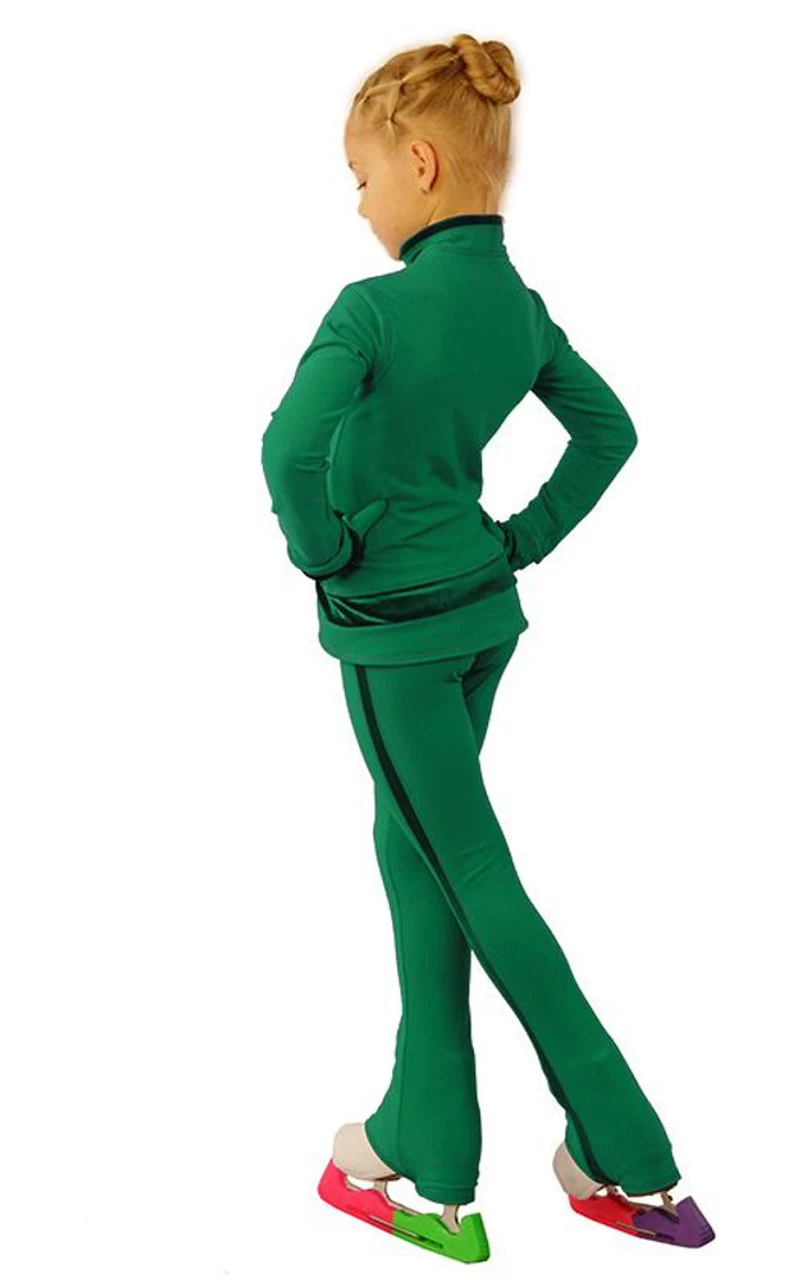 IceDress Figure Skating Outfit - Thermal - Butterfly(Green With Velvet And Crystals Preciosa) 3 IceDress Figure Skating Outfit - Thermal - Butterfly(Green With Velvet And Crystals Preciosa) - Image 3