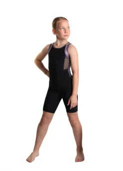 Icedress - Racerback Tank And Shorts (Black And Lilac)