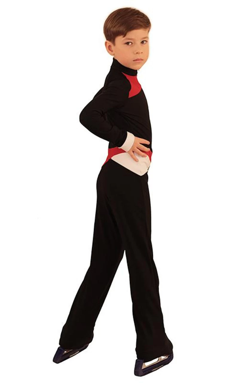 IceDress - Figure Skating Training Overalls For Boys - Skating (Black,Red And White) 3 IceDress - Figure Skating Training Overalls For Boys - Skating (Black,Red And White) - Image 3