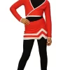 IceDress Figure Skating Outfit - Thermal - Line (Red With White Line)