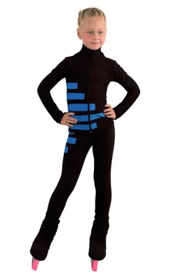 IceDress Figure Skating Outfit - Thermal - IceCode (Black With Blue)