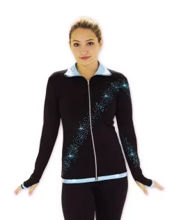 Kami-So Figure Skating Jacket - Crystal Spiral Turquoise