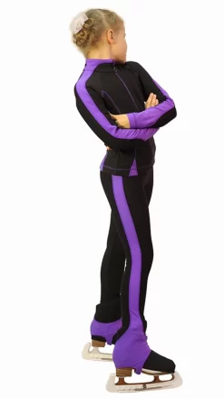 IceDress Figure Skating Thermal Jacket -Bracket (Black With Violet Line)