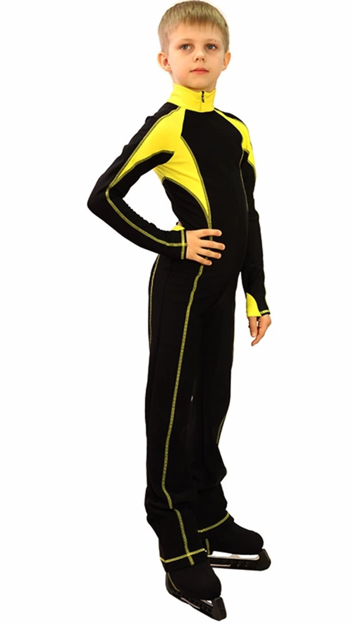 IceDress - Figure Skating Training Overalls - Axel (Black And Yellow) 2 IceDress - Figure Skating Training Overalls - Axel (Black And Yellow) - Image 2