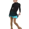 IceDress - Figure Skating Skirts - Harmony (Black With Turquoise )