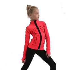 IceDress Figure Skating Jacket - Thermal - Kant (Hot Coral With Black) -Online Skating Store 2 44387 54679 87120.1582518129