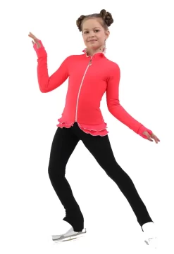 IceDress Figure Skating Jacket - Thermal - Minx (Coral, White. Black) -Online Skating Store 2 74392 52762 30370.1582532361