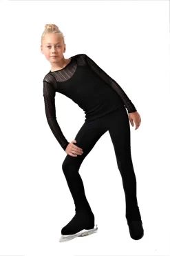 IceDress Ice - Figure Skating Two-Layer Top : Mesh Long Sleeve With Cami Top (Black And Black) -Online Skating Store 3.1672310094 21458.1672314388