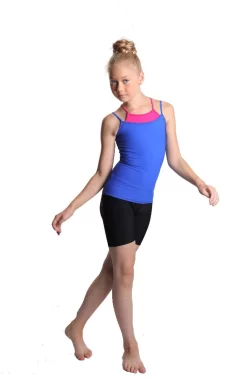 IceDress - Two-color Figure Skating Cami Top (Cornflower And Fuchsia) -Online Skating Store 3.1672310470 22303.1672314455