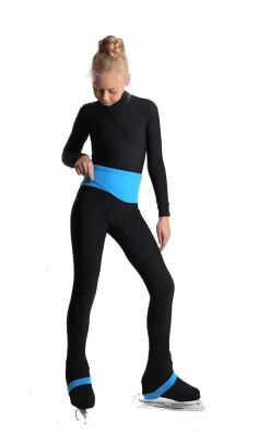IceDress - High-Waisted Thermal Figure Skating Legging With Wide Band (Black And Blue) -Online Skating Store 3.1672311069 08672.1672314536