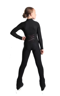 IceDress - High-Waisted Thermal Figure Skating Legging With Criss Cross Lace Design (Black And Brown) -Online Skating Store 3.1672311206 68216.1672314557