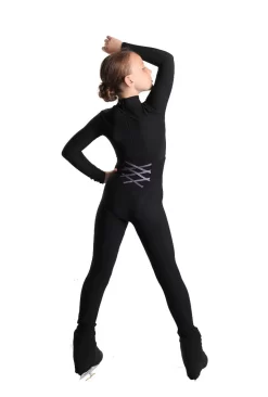 IceDress - High-Waisted Thermal Figure Skating Legging With Criss Cross Lace Design (Lilac) -Online Skating Store 3.1672311240 44526.1672314566