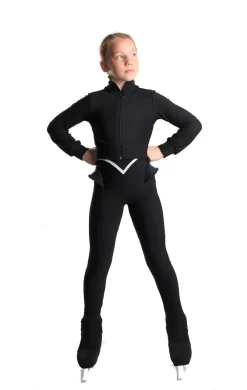 Icedress - Thermal Figure Skating Outfit "Trio" - Cropped Jacket/ Top/ High-Waisted Legging (Black And White) -Online Skating Store 3.1672313169 09775.1672314738