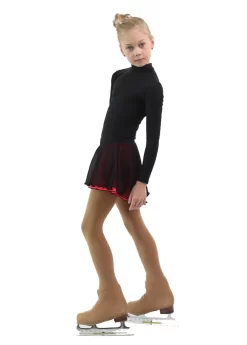 IceDress - Figure Skating Skirts - Harmony (Black With Hot Coral ) -Online Skating Store 31363cf61775 45936 61702.1582455090