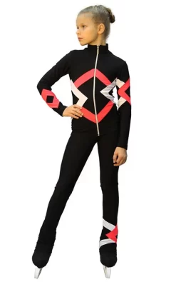 IceDress Figure Skating Outfit - Thermal - Bauer (Black, Coral And White)
