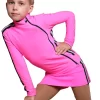 IceDress Figure Skating Jacket - Thermal - Olympus (Hot Pink With Black Lamps)