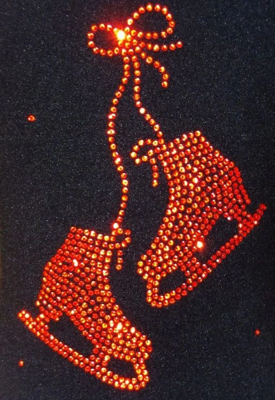 Black Ice Skating Jacket With Orange "Pair Of Skates" Rhinestones Design 3 Black Ice Skating Jacket With Orange "Pair Of Skates" Rhinestones Design - Image 3