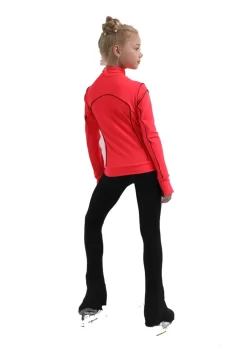 IceDress Figure Skating Jacket - Thermal - Kant (Hot Coral With Black) -Online Skating Store 3 68514 68677.1582442480