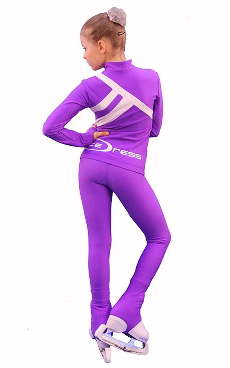 IceDress Figure Skating Outfit - Thermal - IceDress (Purple With White) 2 IceDress Figure Skating Outfit - Thermal - IceDress (Purple With White) - Image 2