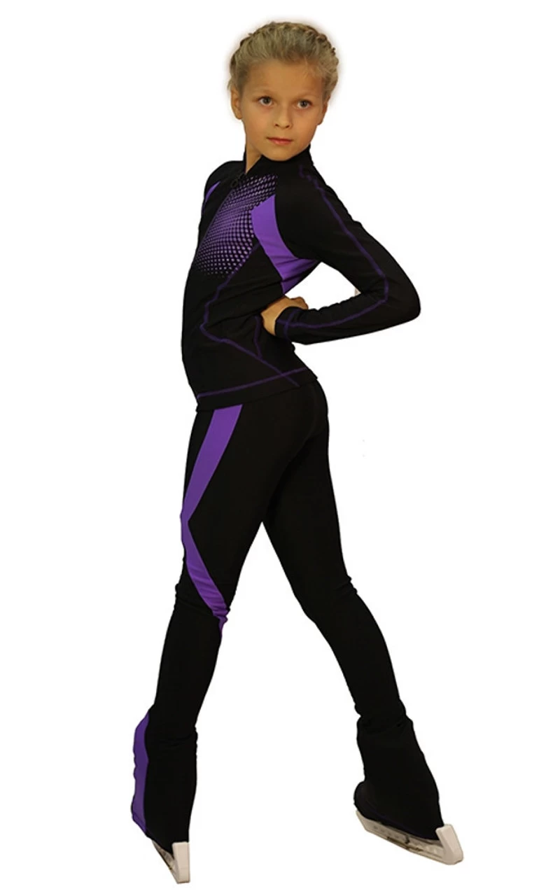 IceDress Figure Skating Thermal Jacket -Euler (Black And Purple) 2 IceDress Figure Skating Thermal Jacket -Euler (Black And Purple) - Image 2