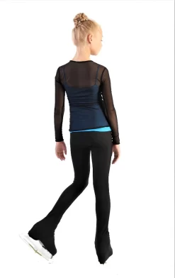IceDress - Figure Skating Two-Layer Top : Mesh Long Sleeve With Cami Top (Black And Blue) -Online Skating Store 4.1672309954 69566.1672314365