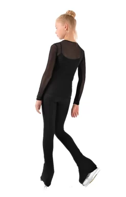 IceDress - Figure Skating Two-Layer Top : Mesh Long Sleeve With Cami Top (Black And Black) -Online Skating Store 4.1672310038 58431.1672314380